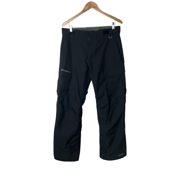 Eddie Bauer Mens Black Weatheredge Plus Insulated Ski Snow Pants L - Picture 1 of 10